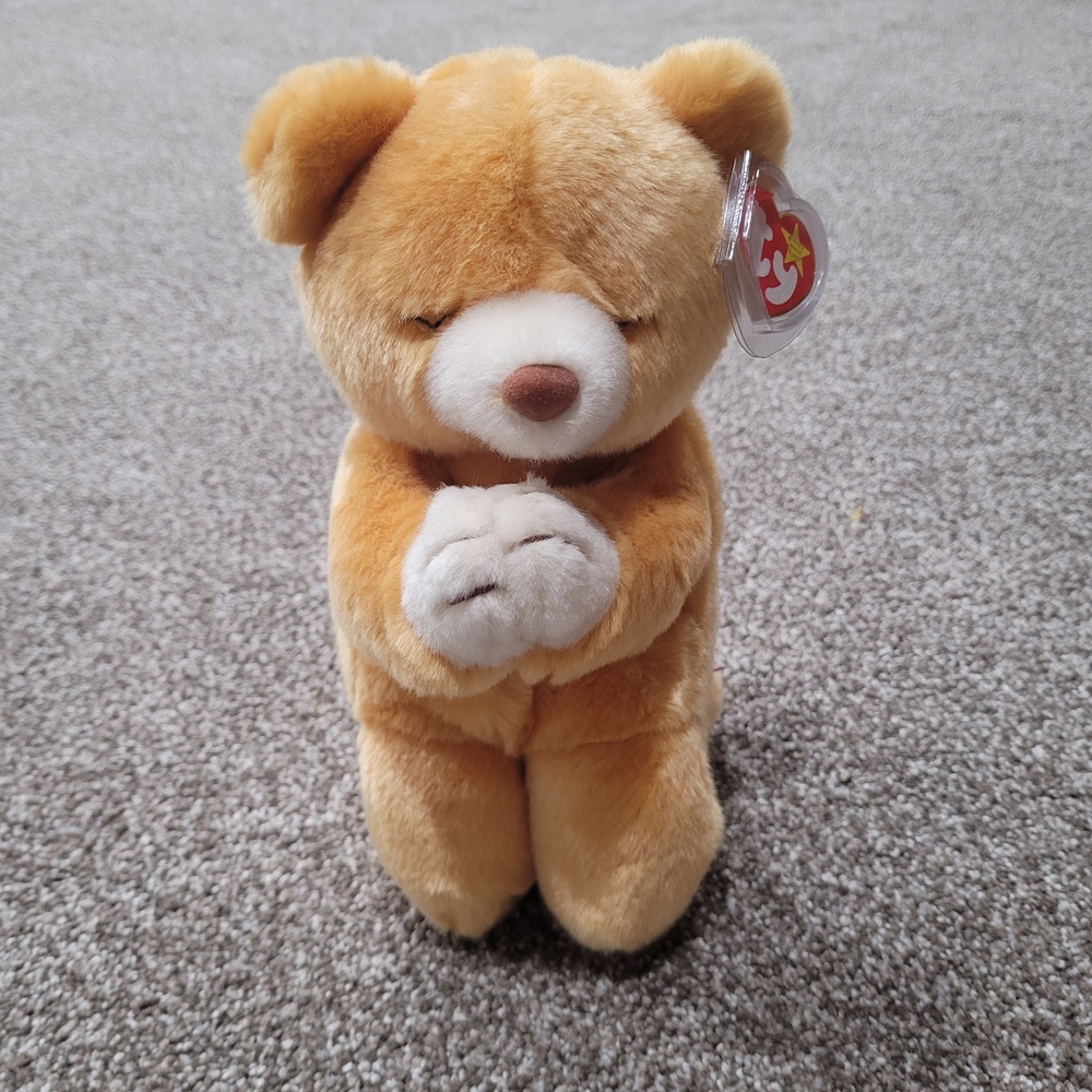 Ty Large Plush Beanie Buddy - Hope the Praying Bear Buddies  MWMT 10 Inches